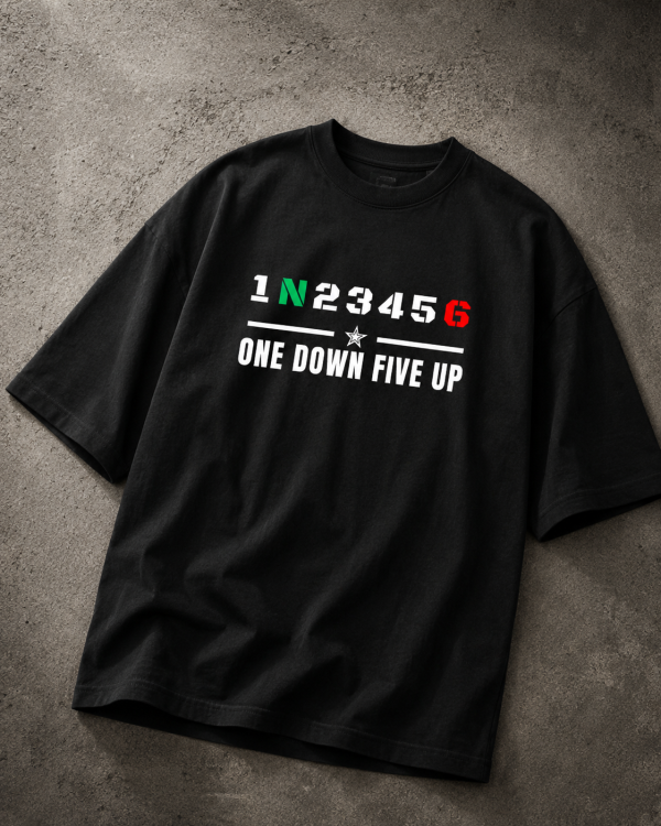 ONE DOWN FIVE UP OVERSIZED T-SHIRT – BLACK