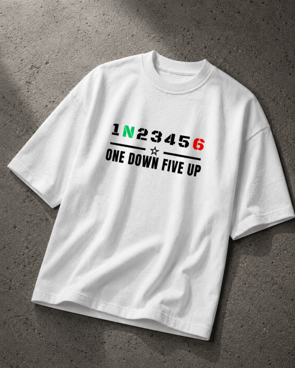 ONE DOWN FIVE UP OVERSIZED T-SHIRT – OFF WHITE