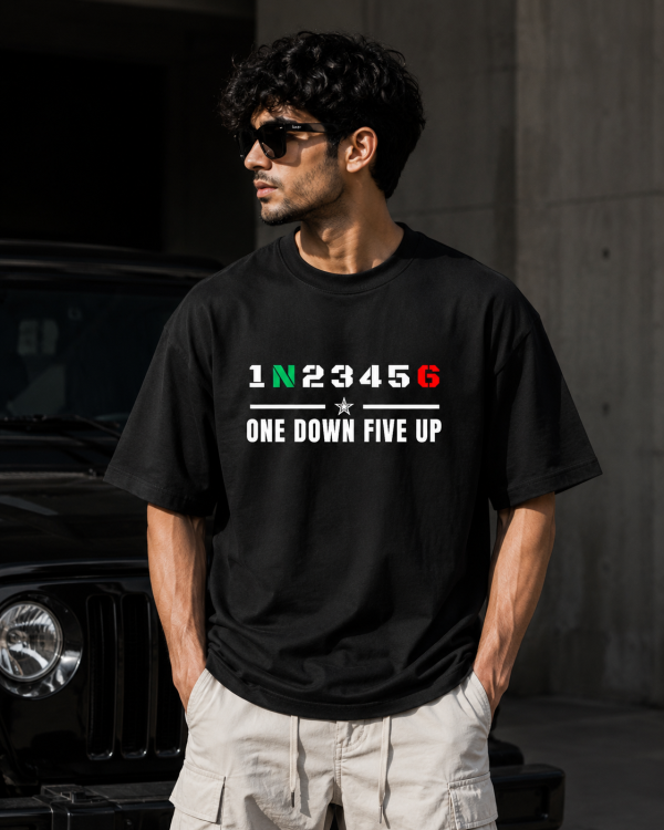 ONE DOWN FIVE UP OVERSIZED T-SHIRT – BLACK