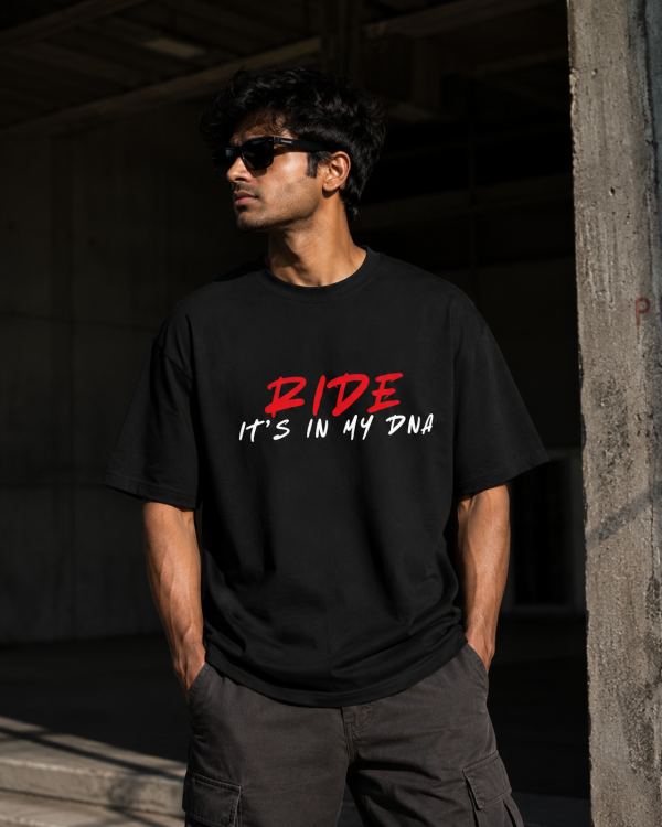 RIDE IT'S IN MY DNA OVERSIZED T-SHIRT – BLACK
