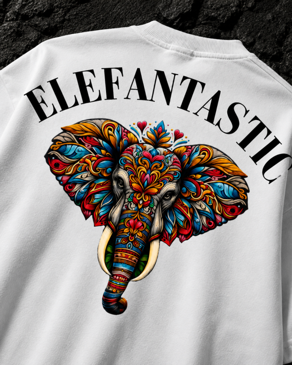 ELEFANTASTIC OVERSIZED T-SHIRT – OFF WHITE