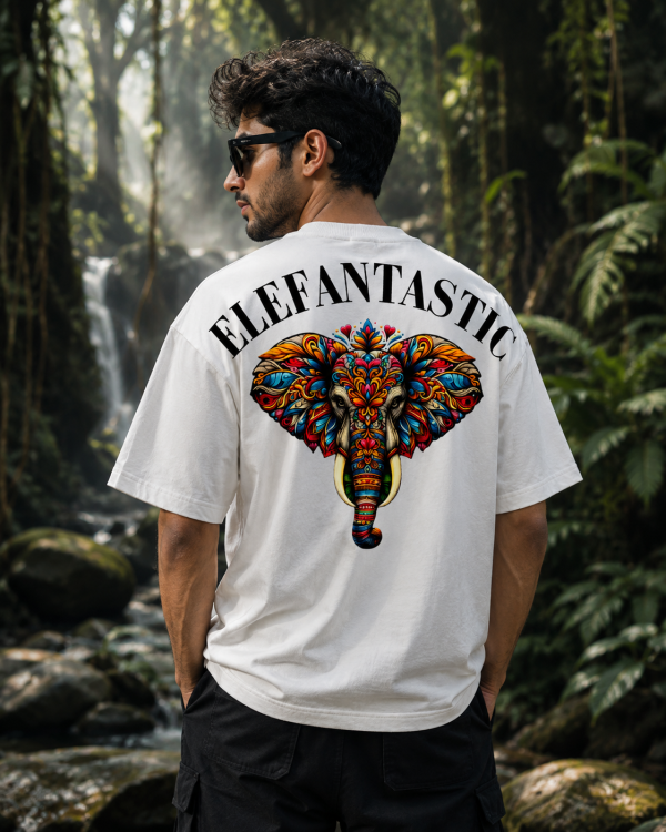 ELEFANTASTIC OVERSIZED T-SHIRT – OFF WHITE