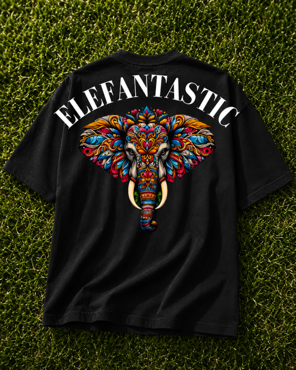 ELEFANTASTIC OVERSIZED T-SHIRT – BLACK