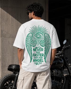 NEVER RIDE FASTER OVERSIZED T-SHIRT – OFF WHITE