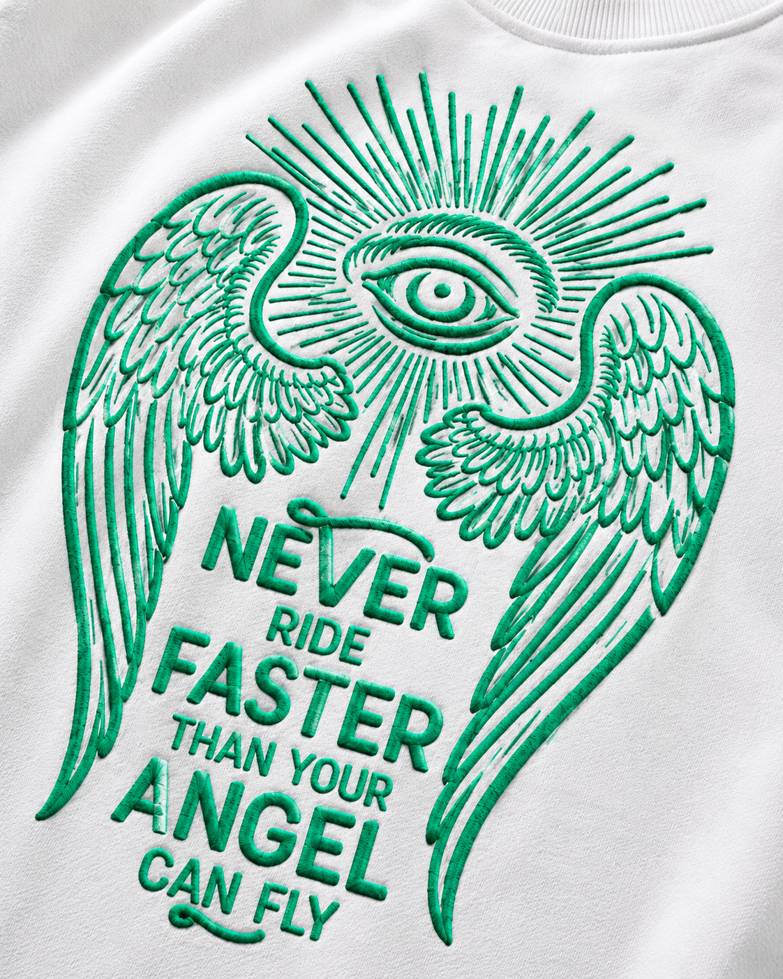 NEVER RIDE FASTER OVERSIZED T-SHIRT – OFF WHITE