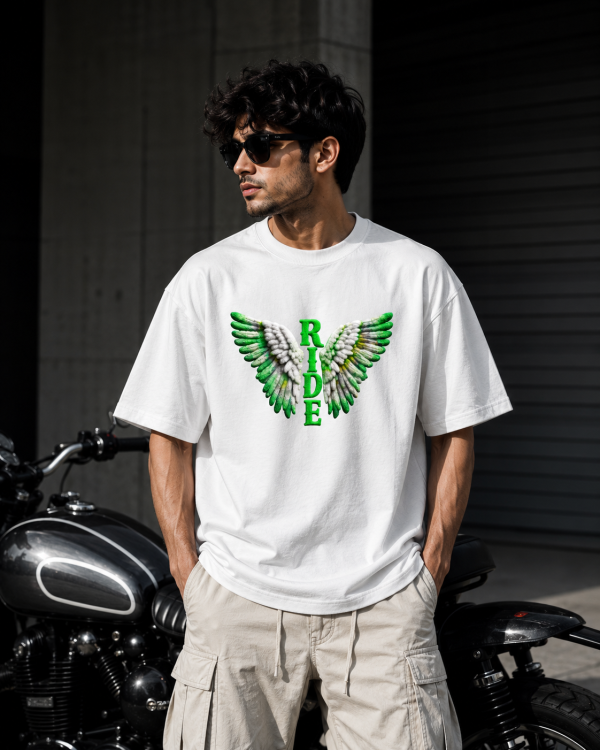 NEVER RIDE FASTER OVERSIZED T-SHIRT – OFF WHITE