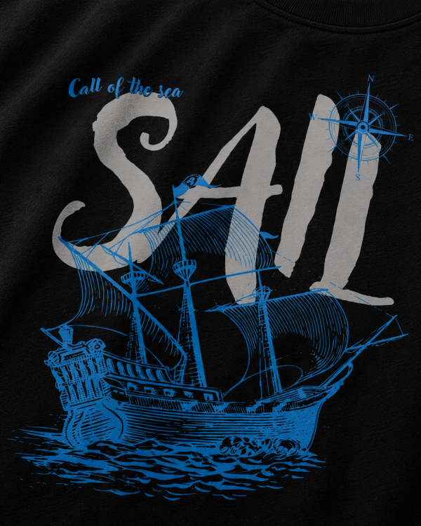 CALL OF THE SEA OVERSIZED T-SHIRT – BLACK
