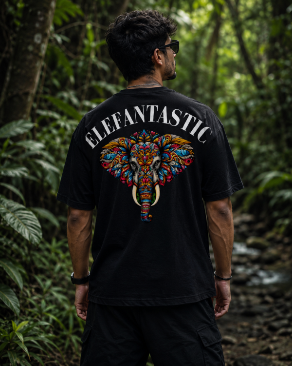 ELEFANTASTIC OVERSIZED T-SHIRT – BLACK