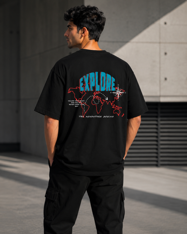 EXPLORE OVERSIZED T-SHIRT – BLACK