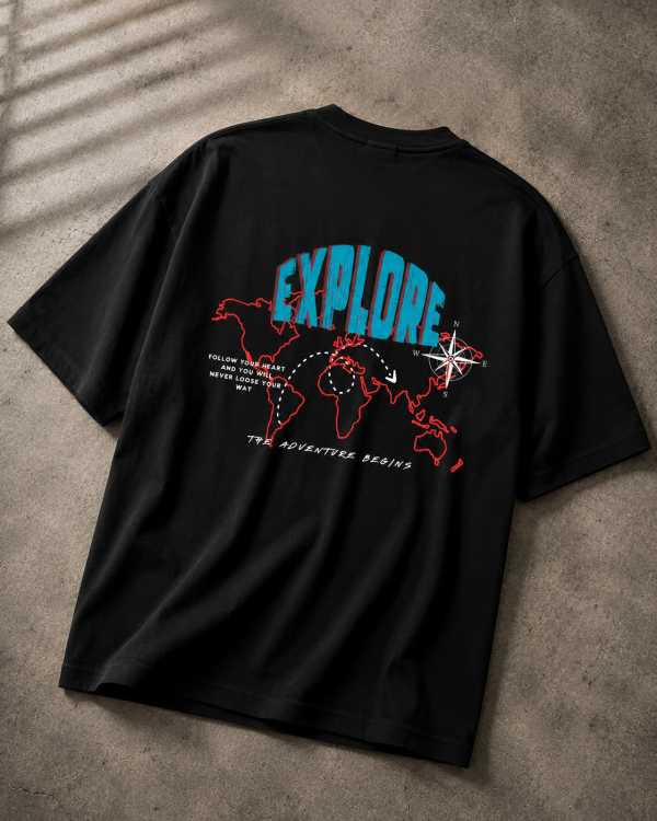EXPLORE OVERSIZED T-SHIRT – BLACK