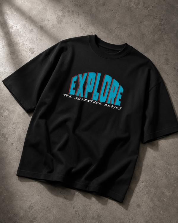 EXPLORE OVERSIZED T-SHIRT – BLACK